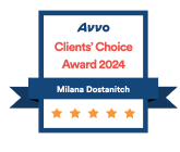 Avvo Clients' Choice Award 2024 - Milana Dostanitch