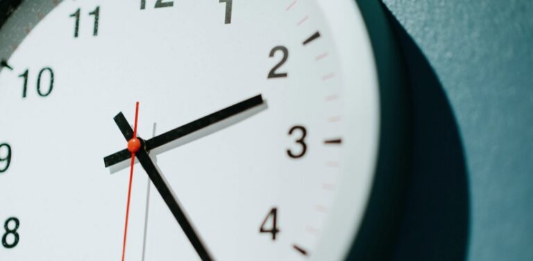 Close up on a clock on the wall